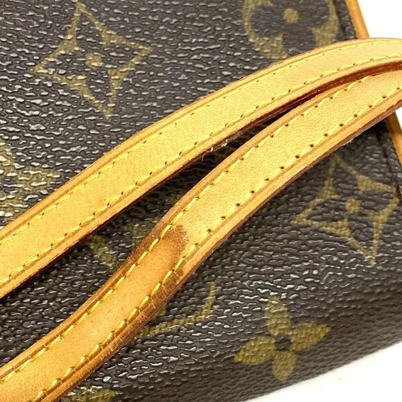 LOUIS VUITTON Pochette Twin PM Dark Brown Monogram Shoulder Bag 343-052525 - Picture 9 of 11